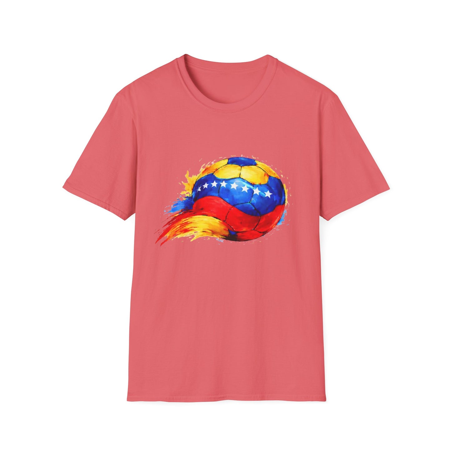 Venezuelan Flag Flaming Soccer Ball T-Shirt | Venezuela Football Tee