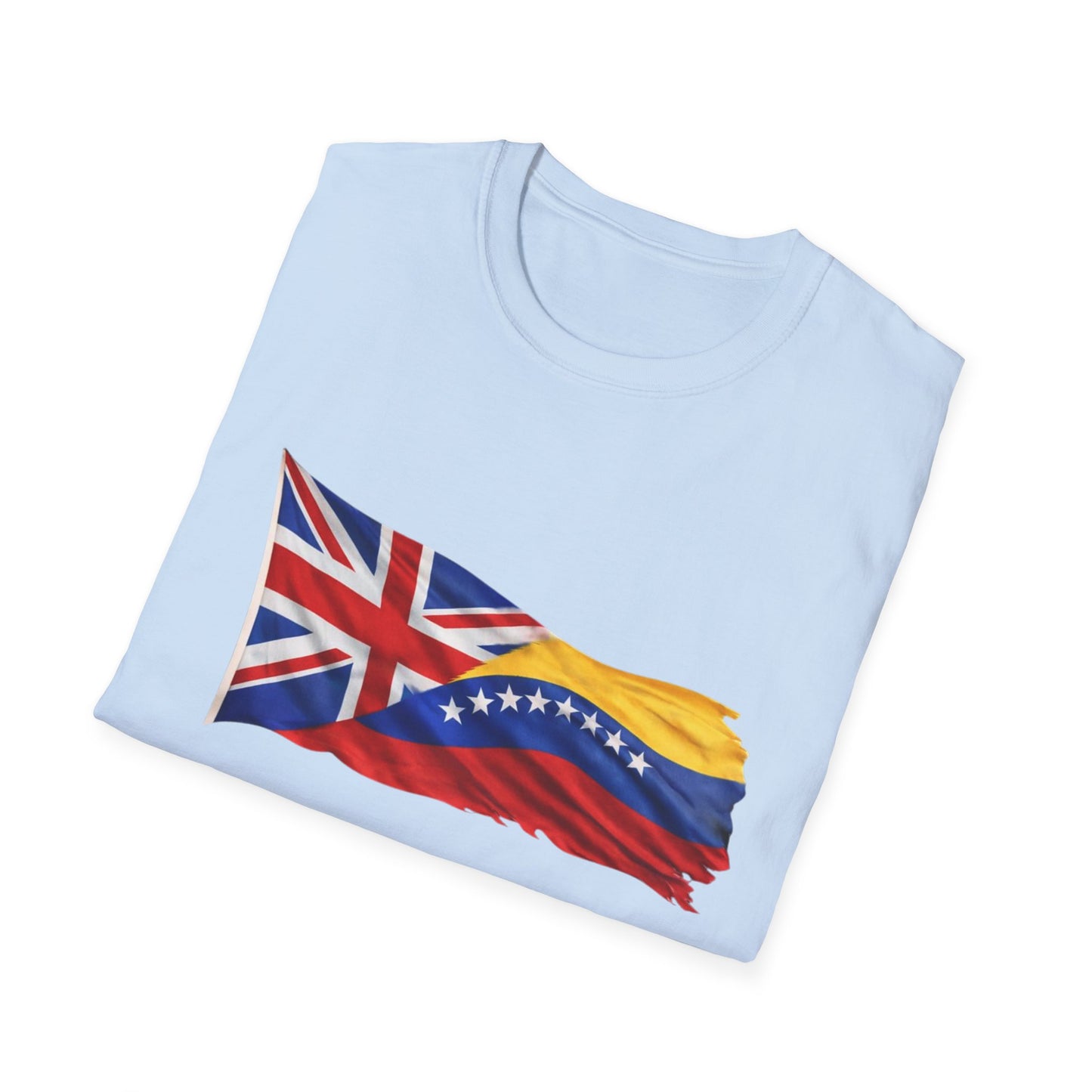 Venezuelan-British Flag T-Shirt — Dual Heritage Waving Flag Tee