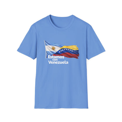 Argentina Estamos con Venezuela T-Shirt | Argentina and Venezuela Flags, Solidarity Design