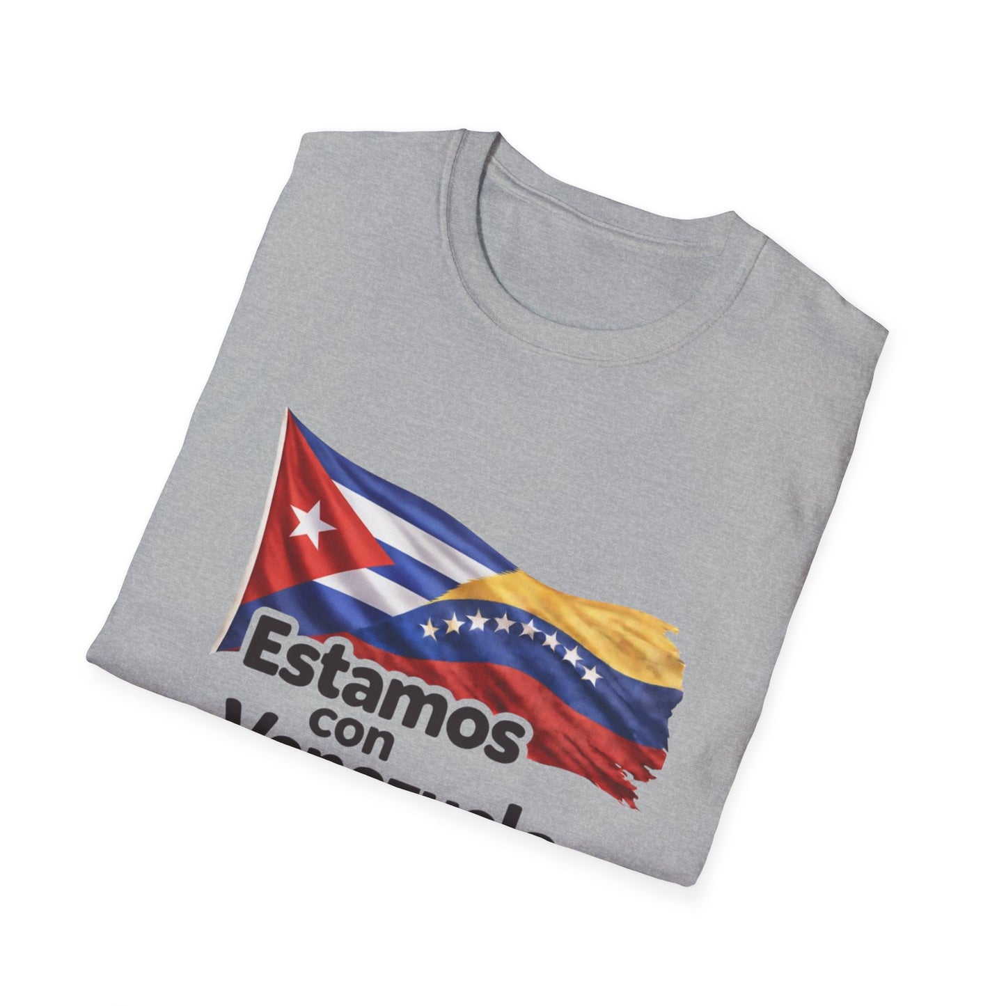 Cuba Estamos con Venezuela T-Shirt | Cuban and Venezuelan Flags, Solidarity Tee
