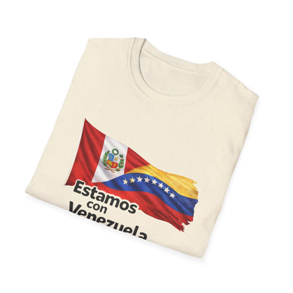 Peru Estamos con Venezuela T-Shirt | Venezuelan Flag Support, Spanish Text