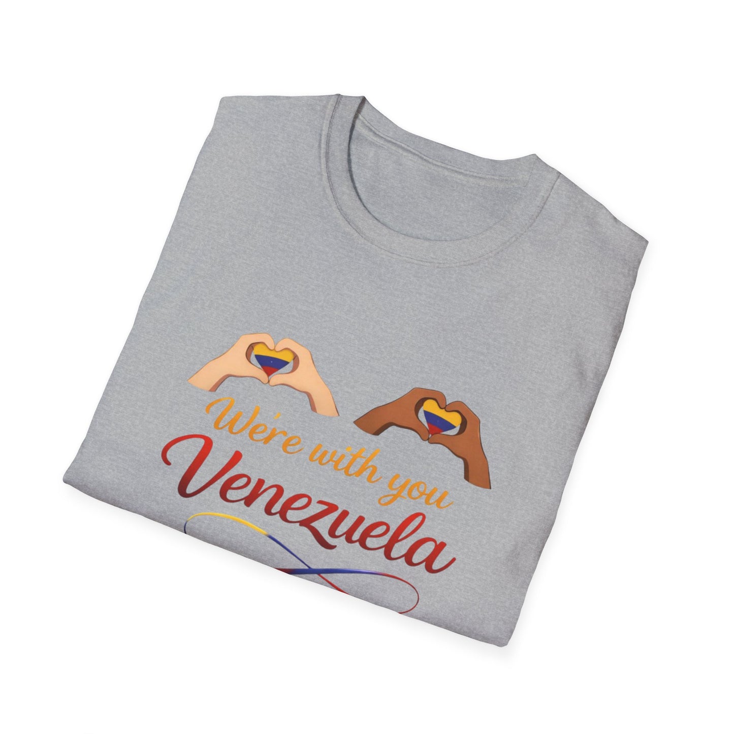 We're with you Venezuela T-Shirt | Heart Hands, Support, Venezuelan Colors