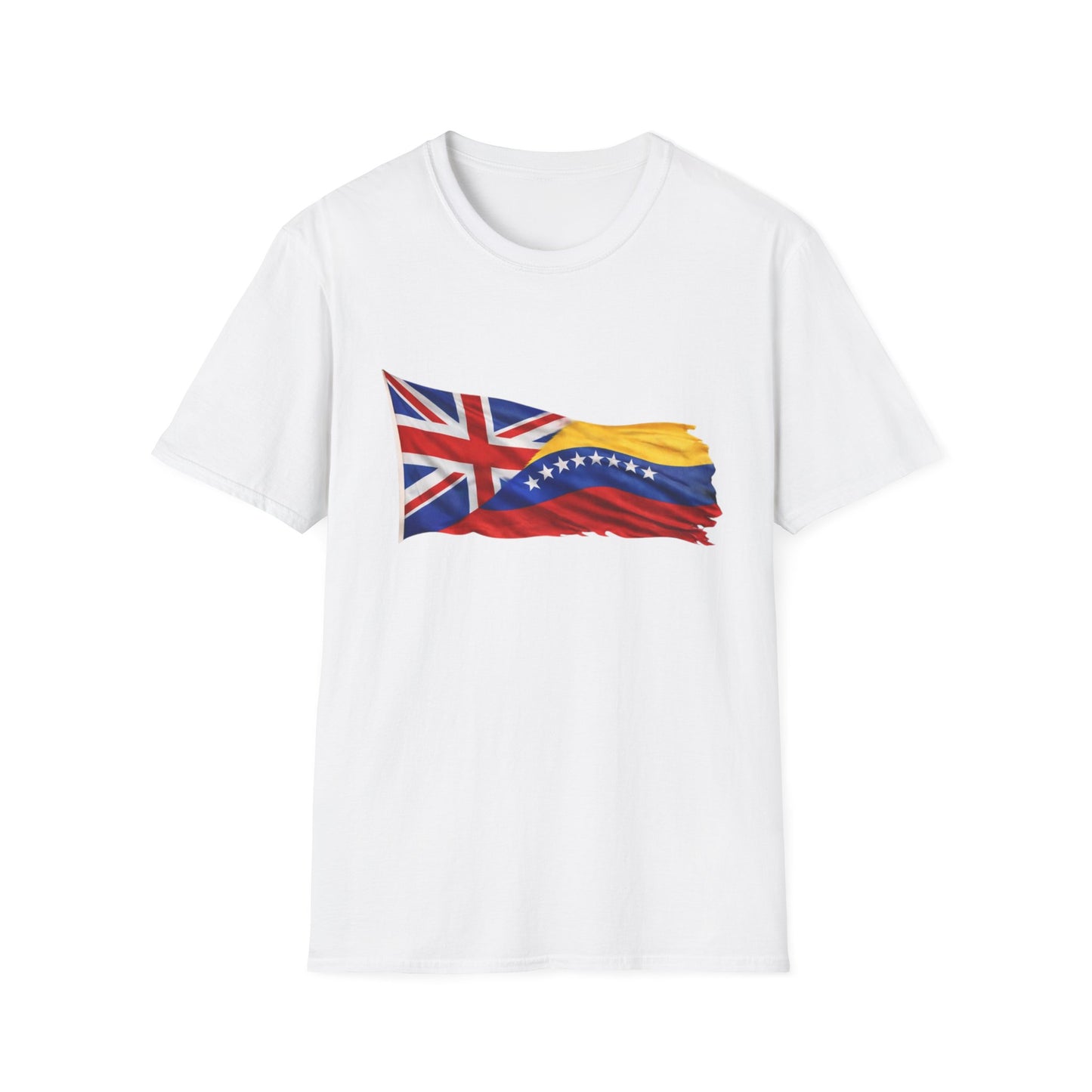 Venezuelan-British Flag T-Shirt — Dual Heritage Waving Flag Tee