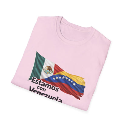 Mexico Estamos con Venezuela T-Shirt | Mexico and Venezuela Flags, Solidarity Tee