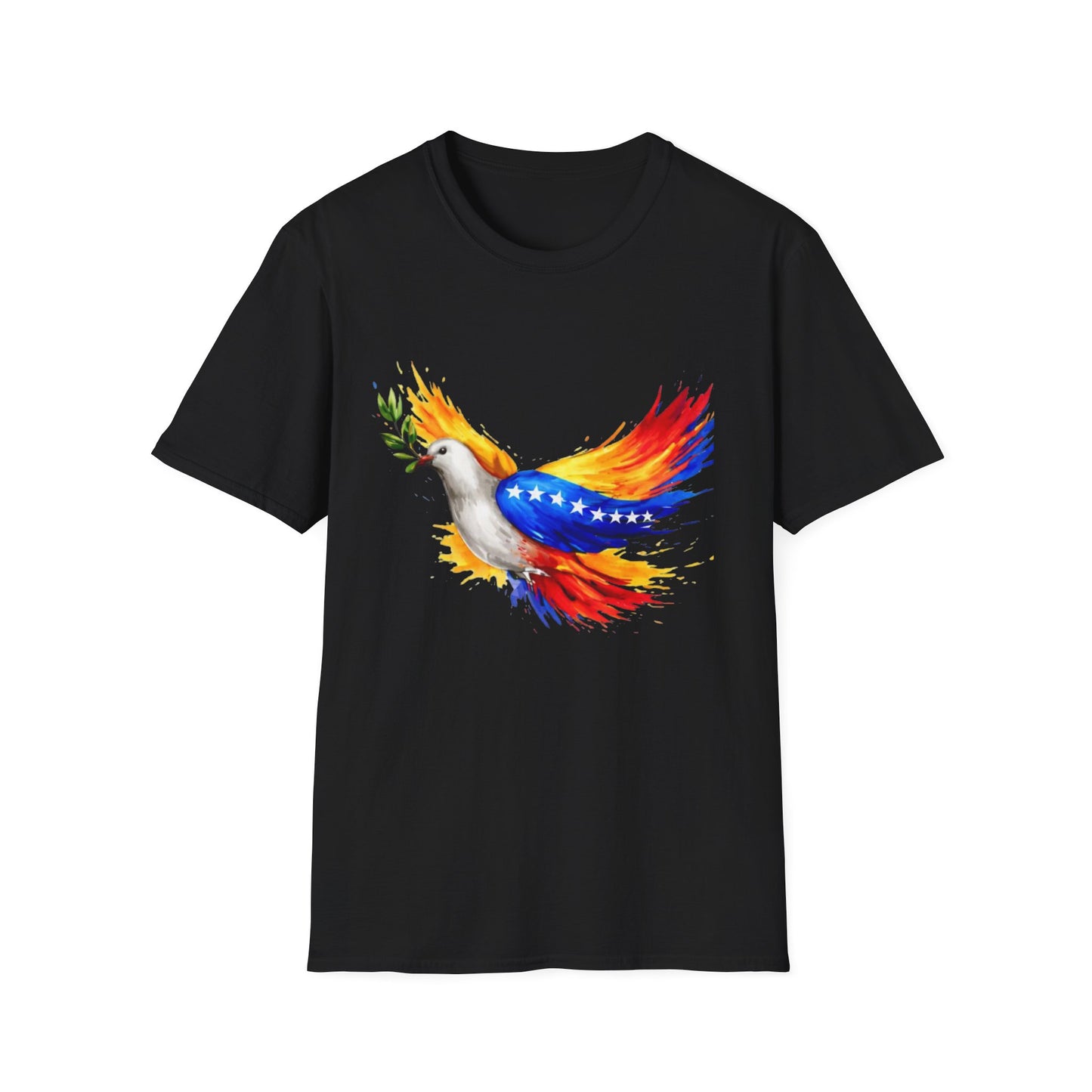 Patriotic Dove T-Shirt | Peace Dove with Olive Branch and Flag Wings