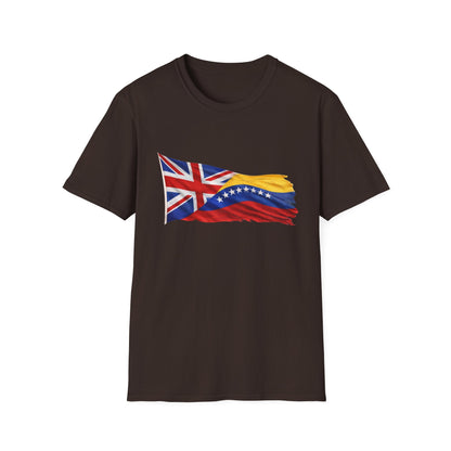 Venezuelan-British Flag T-Shirt — Dual Heritage Waving Flag Tee