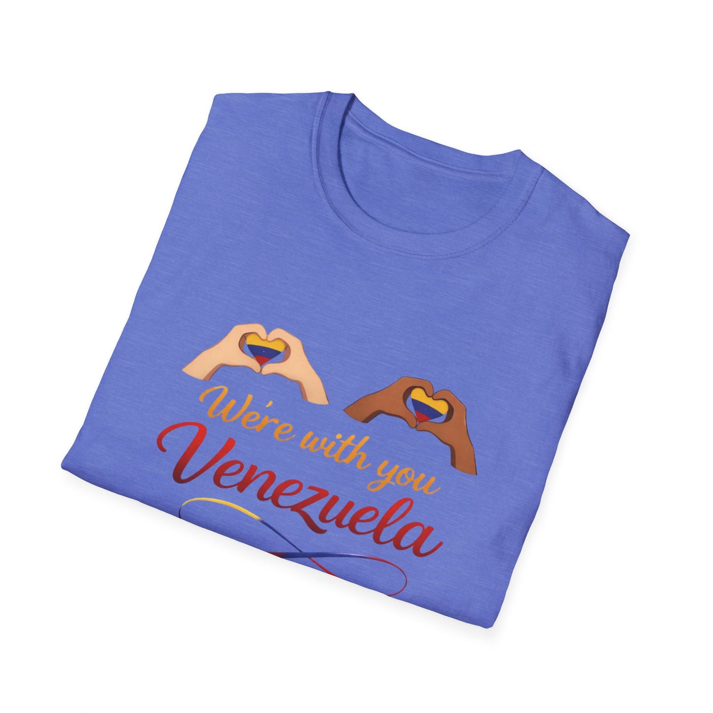 We're with you Venezuela T-Shirt | Heart Hands, Support, Venezuelan Colors