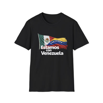 Mexico Estamos con Venezuela T-Shirt | Mexico and Venezuela Flags, Solidarity Tee