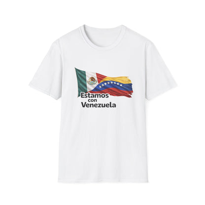 Mexico Estamos con Venezuela T-Shirt | Mexico and Venezuela Flags, Solidarity Tee