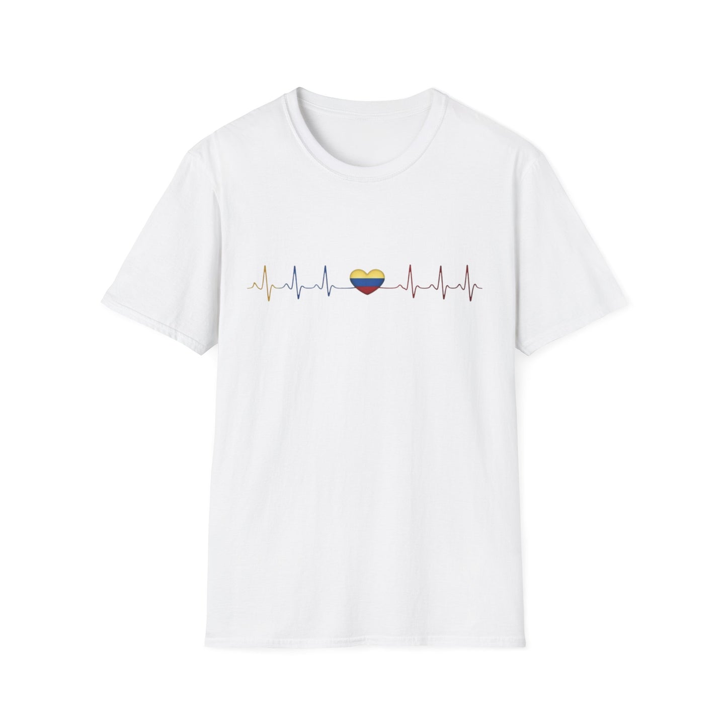 Venezuelan Flag Heartbeat Tee | Heart ECG Line with Venezuelan Flag Colors