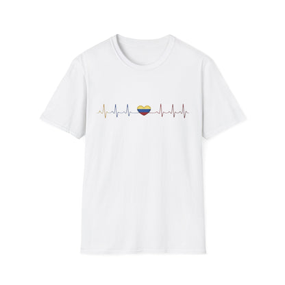 Venezuelan Flag Heartbeat Tee | Heart ECG Line with Venezuelan Flag Colors