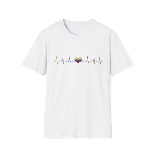 Venezuelan Flag Heartbeat Tee | Heart ECG Line with Venezuelan Flag Colors