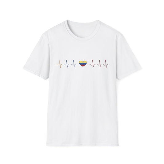 Venezuelan Flag Heartbeat Tee | Heart ECG Line with Venezuelan Flag Colors