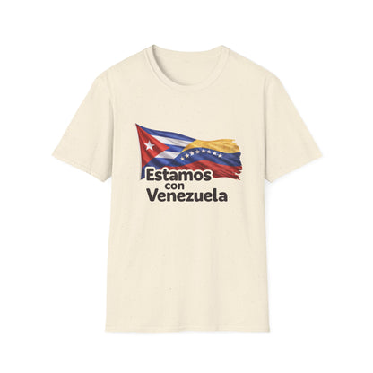 Cuba Estamos con Venezuela T-Shirt | Cuban and Venezuelan Flags, Solidarity Tee