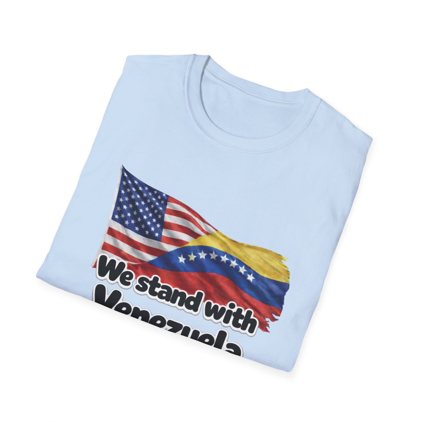 USA We Stand With Venezuela T-Shirt | US and Venezuela Flag Solidarity