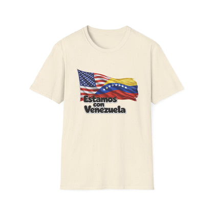 USA Estamos con Venezuela T-Shirt | US and Venezuela Flag Design