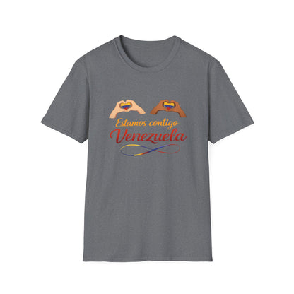 Estamos Contigo Venezuela T-Shirt | Heart Hands, Spanish Support Tee