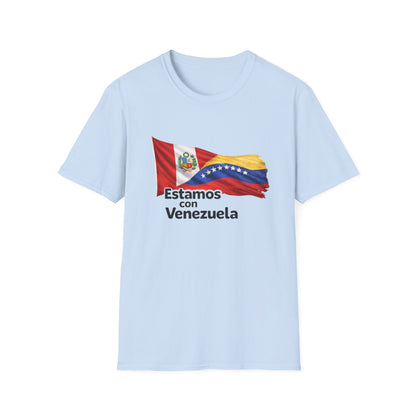 Peru Estamos con Venezuela T-Shirt | Venezuelan Flag Support, Spanish Text