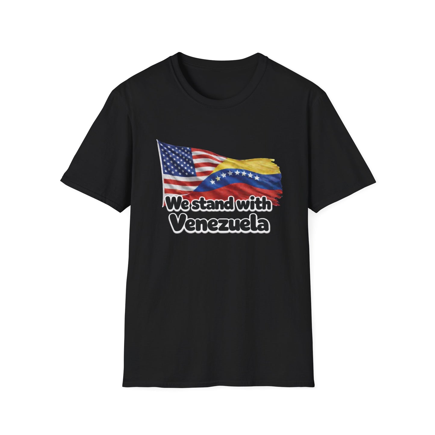 USA We Stand With Venezuela T-Shirt | US and Venezuela Flag Solidarity