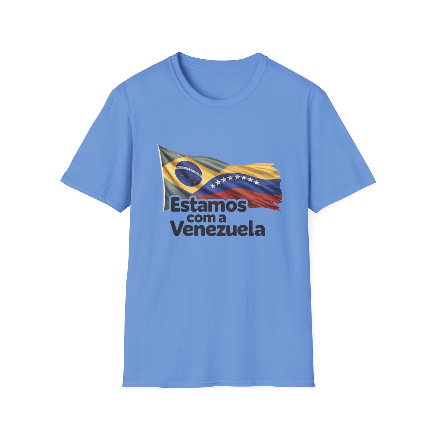 Brazil Estamos com a Venezuela T-Shirt | Waving Venezuela Flag Design