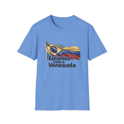 Brazil Estamos com a Venezuela T-Shirt | Waving Venezuela Flag Design