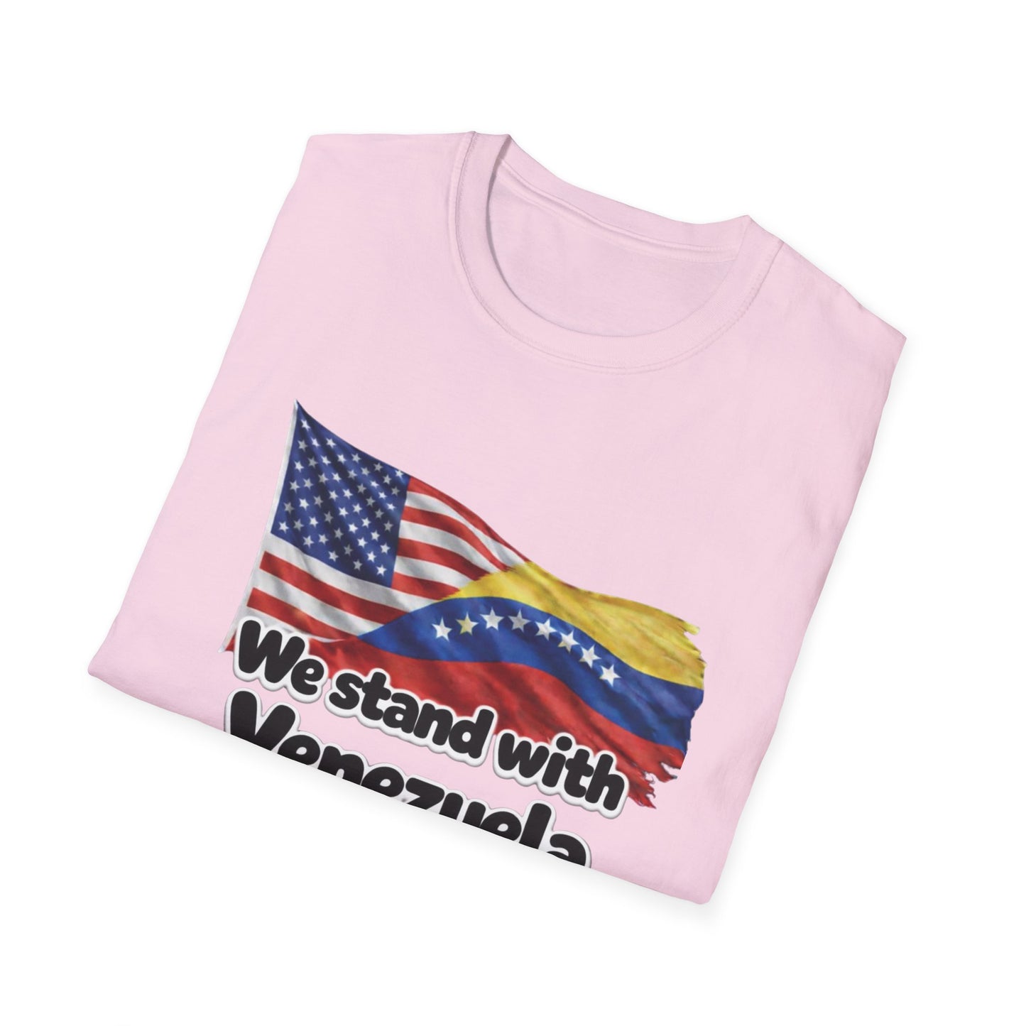USA We Stand With Venezuela T-Shirt | US and Venezuela Flag Solidarity