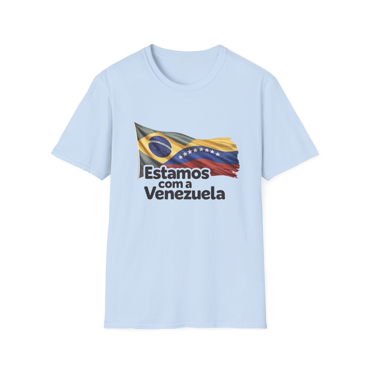 Brazil Estamos com a Venezuela T-Shirt | Waving Venezuela Flag Design