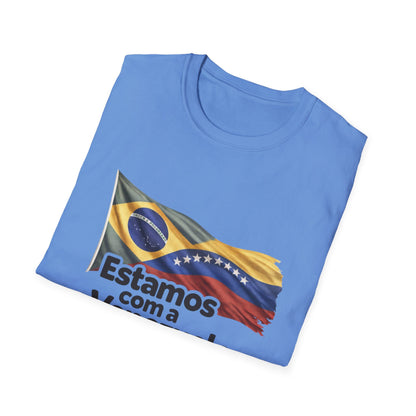 Brazil Estamos com a Venezuela T-Shirt | Waving Venezuela Flag Design