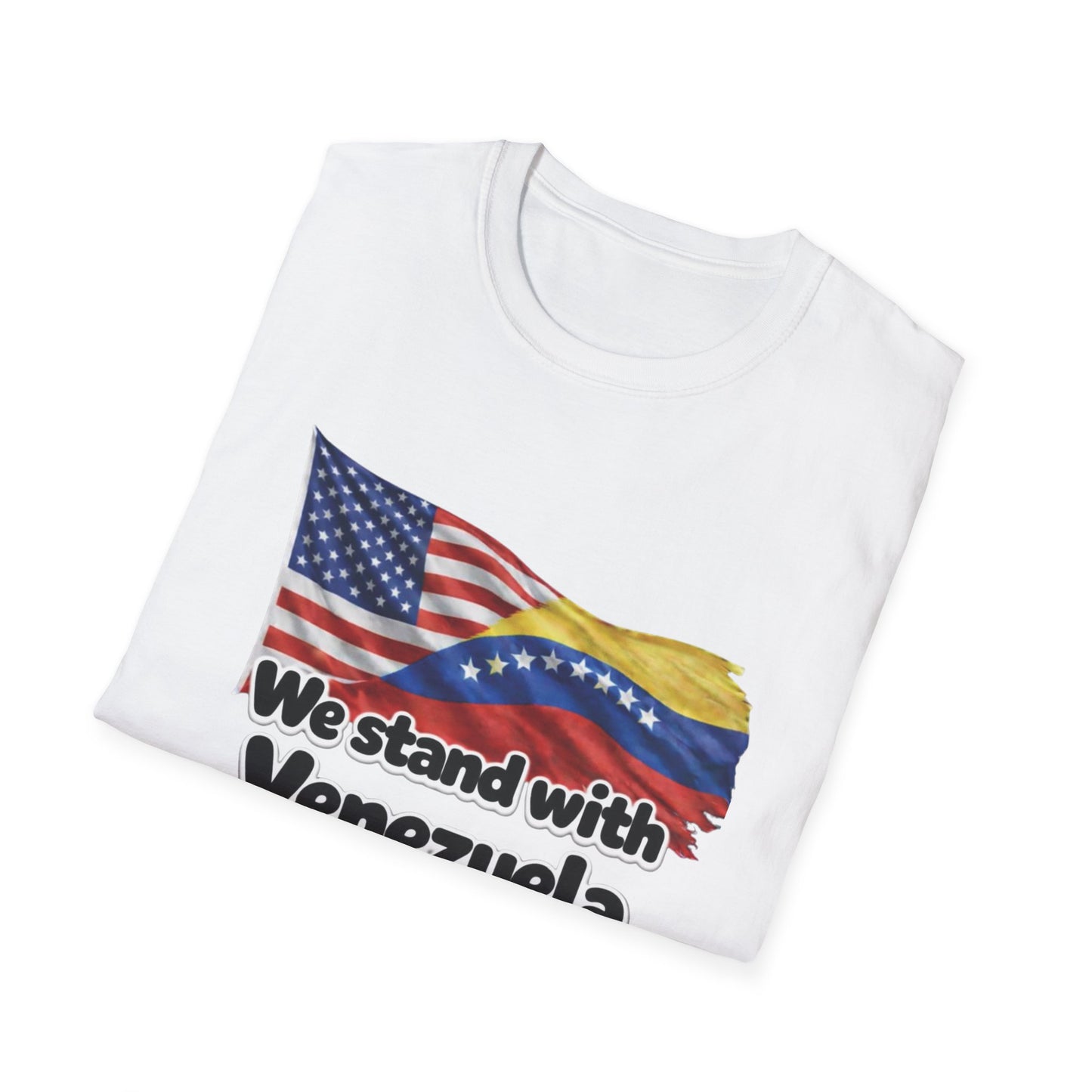 USA We Stand With Venezuela T-Shirt | US and Venezuela Flag Solidarity
