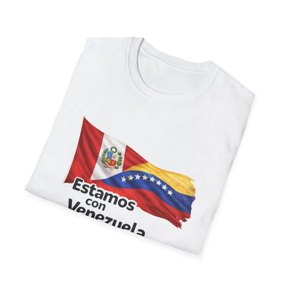 Peru Estamos con Venezuela T-Shirt | Venezuelan Flag Support, Spanish Text