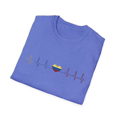 Venezuelan Flag Heartbeat Tee | Heart ECG Line with Venezuelan Flag Colors