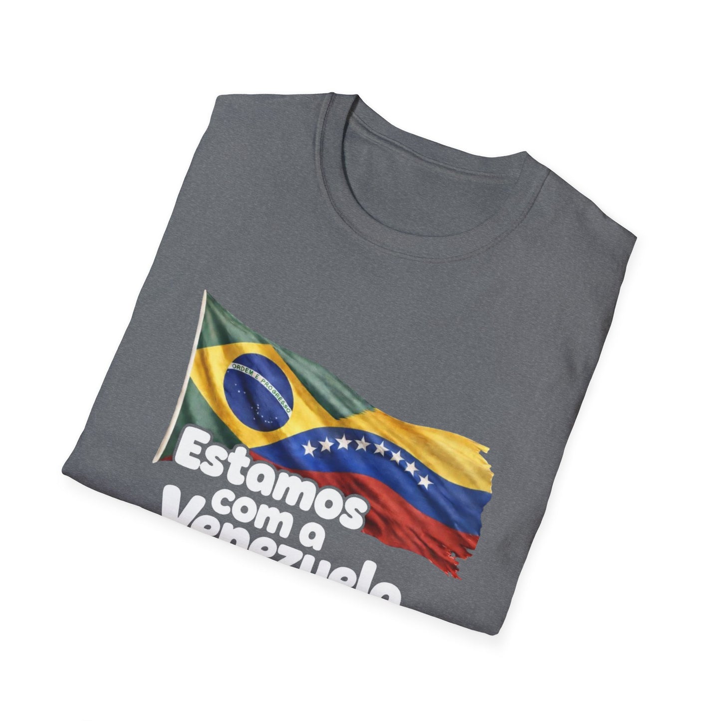 Brazil Estamos com a Venezuela T-Shirt | Waving Venezuela Flag Design