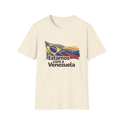 Brazil Estamos com a Venezuela T-Shirt | Waving Venezuela Flag Design