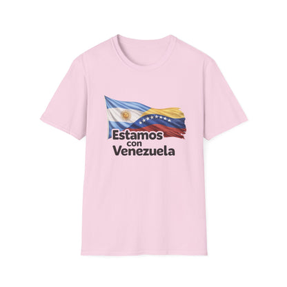 Argentina Estamos con Venezuela T-Shirt | Argentina and Venezuela Flags, Solidarity Design