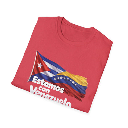Cuba Estamos con Venezuela T-Shirt | Cuban and Venezuelan Flags, Solidarity Tee
