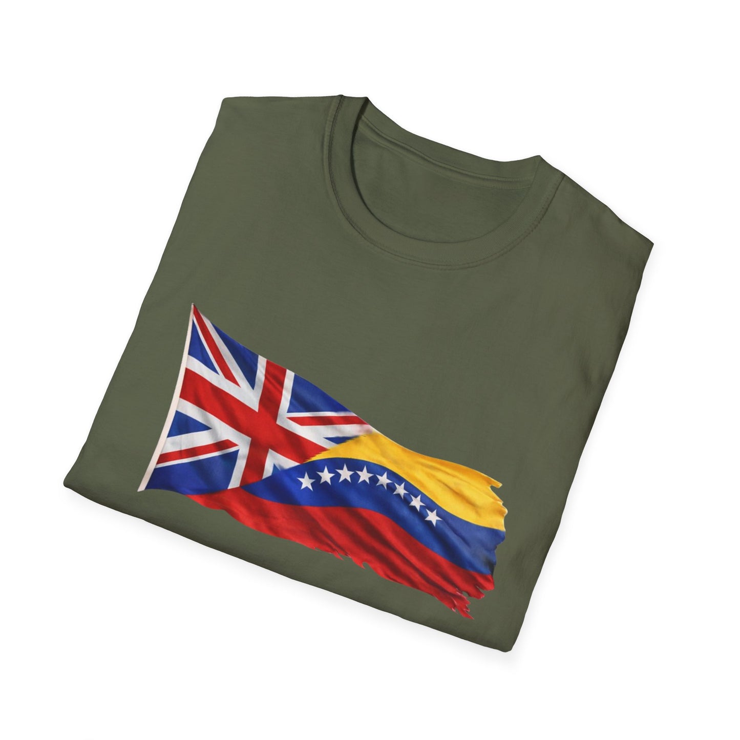 Venezuelan-British Flag T-Shirt — Dual Heritage Waving Flag Tee