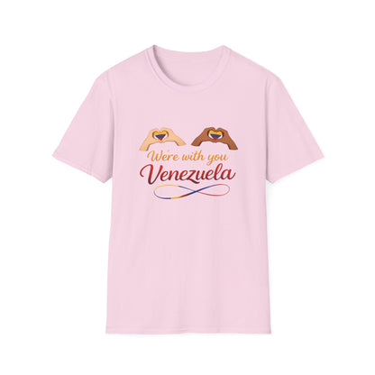 We're with you Venezuela T-Shirt | Heart Hands, Support, Venezuelan Colors