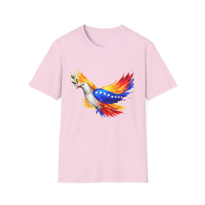 Patriotic Dove T-Shirt | Peace Dove with Olive Branch and Flag Wings
