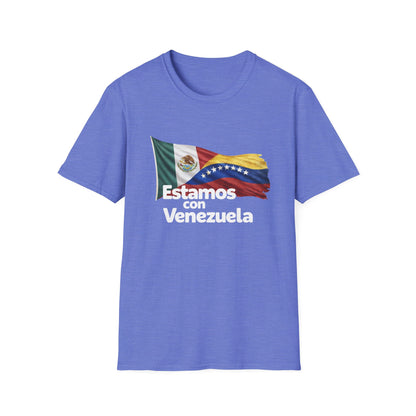 Mexico Estamos con Venezuela T-Shirt | Mexico and Venezuela Flags, Solidarity Tee