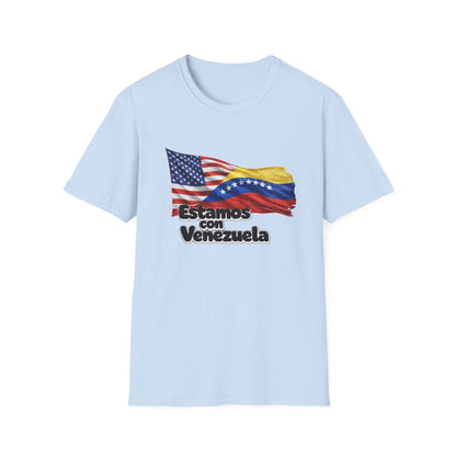 USA Estamos con Venezuela T-Shirt | US and Venezuela Flag Design