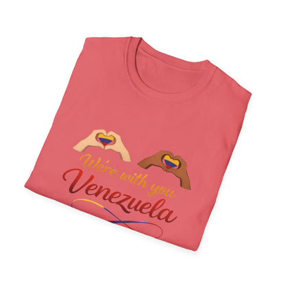 We're with you Venezuela T-Shirt | Heart Hands, Support, Venezuelan Colors