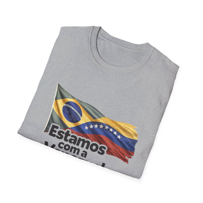 Brazil Estamos com a Venezuela T-Shirt | Waving Venezuela Flag Design