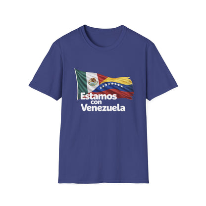 Mexico Estamos con Venezuela T-Shirt | Mexico and Venezuela Flags, Solidarity Tee