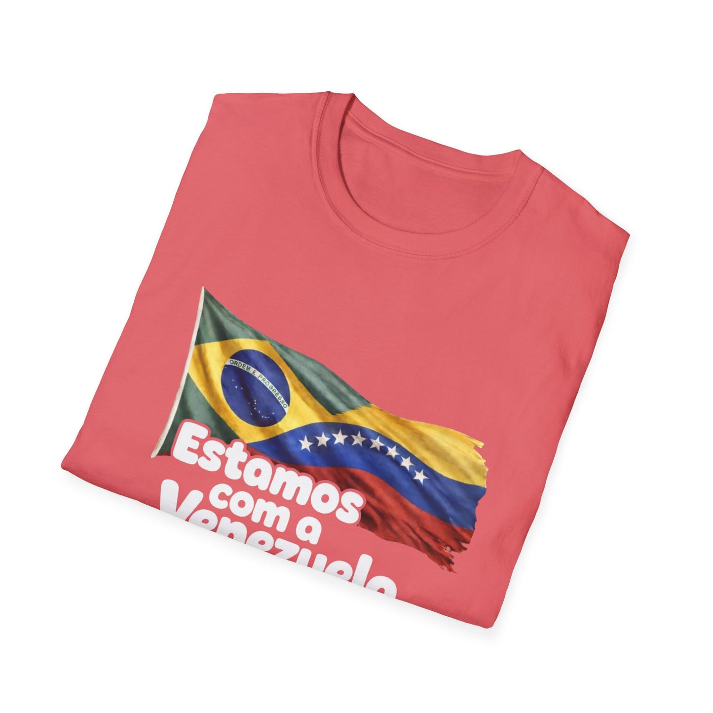 Brazil Estamos com a Venezuela T-Shirt | Waving Venezuela Flag Design