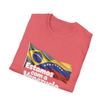 Brazil Estamos com a Venezuela T-Shirt | Waving Venezuela Flag Design