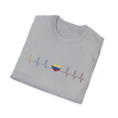 Venezuelan Flag Heartbeat Tee | Heart ECG Line with Venezuelan Flag Colors