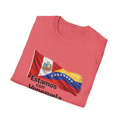 Peru Estamos con Venezuela T-Shirt | Venezuelan Flag Support, Spanish Text