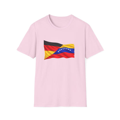 Venezuela Germany Flag Mashup T-Shirt | Waving Dual-Flag Design