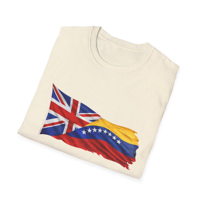 Venezuelan-British Flag T-Shirt — Dual Heritage Waving Flag Tee