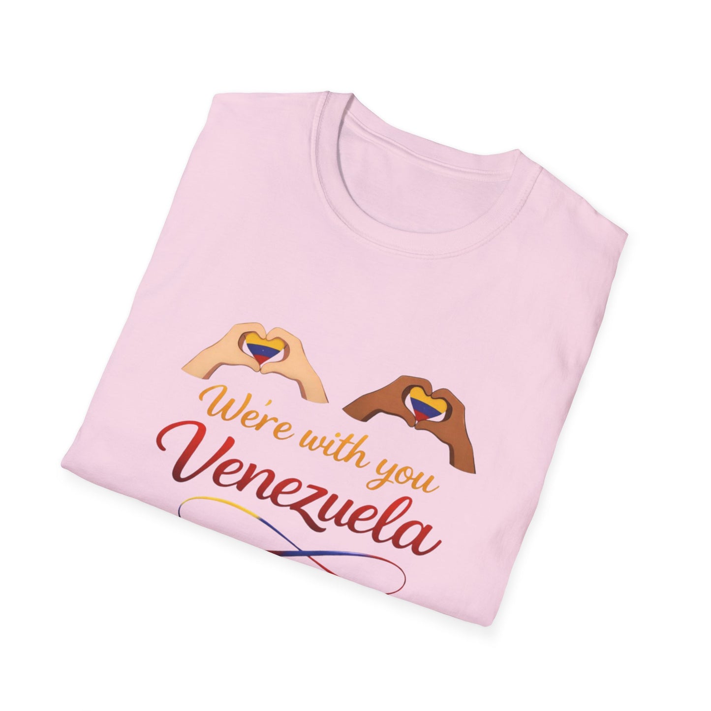 We're with you Venezuela T-Shirt | Heart Hands, Support, Venezuelan Colors